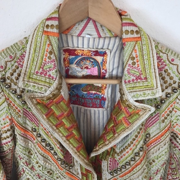 Johnny Was BIYA Jacket Embroider Beaded Blazer S - Picture 2 of 8